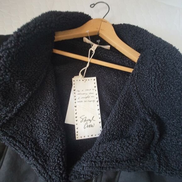 Sheryl Crow Americana Studded Faux Suede Sherpa Moto Black Jacket Plus Size 2X - Picture 9 of 13